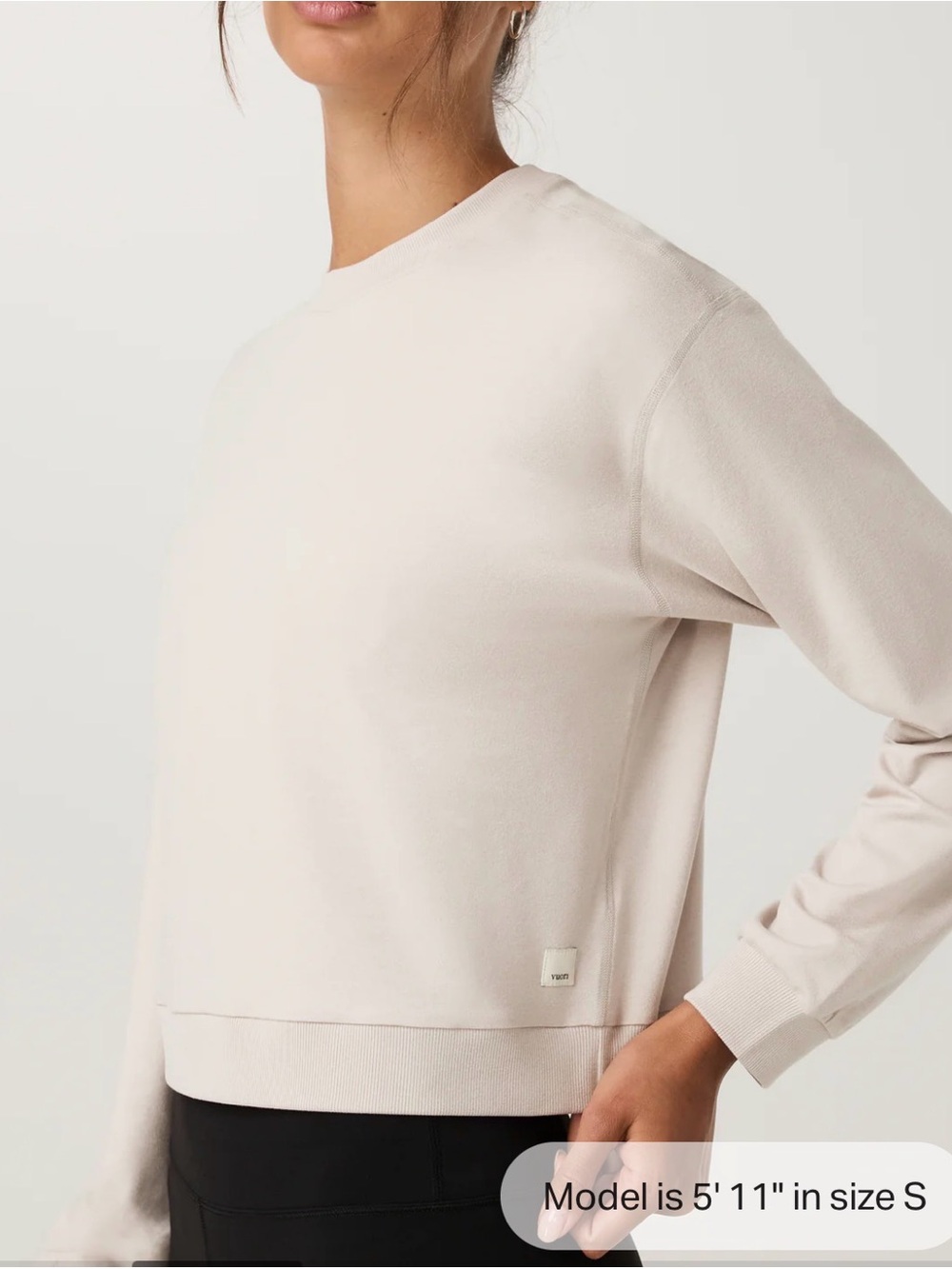 Vuori Women's Crewneck Sweater in Soft Beige